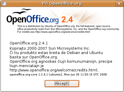 La emblemo de OpenOffice montras la siluetojn de du birdoj